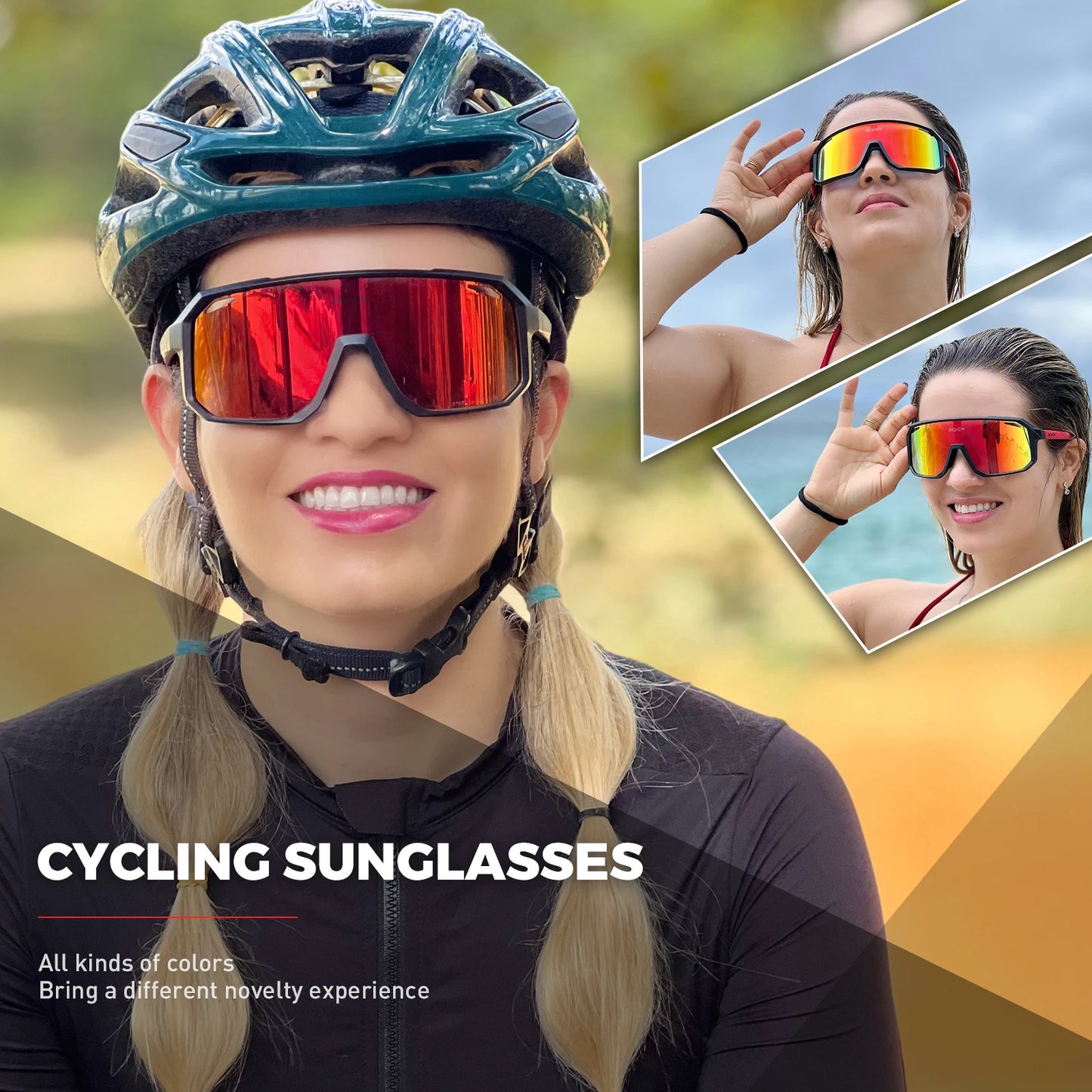 SCVCN Sports Men UV400 Sunglasses Cycling Glasses Runing Cycl Camp Bike Eyewear MTB Outdoor Goggles Bicycle Women Hunting