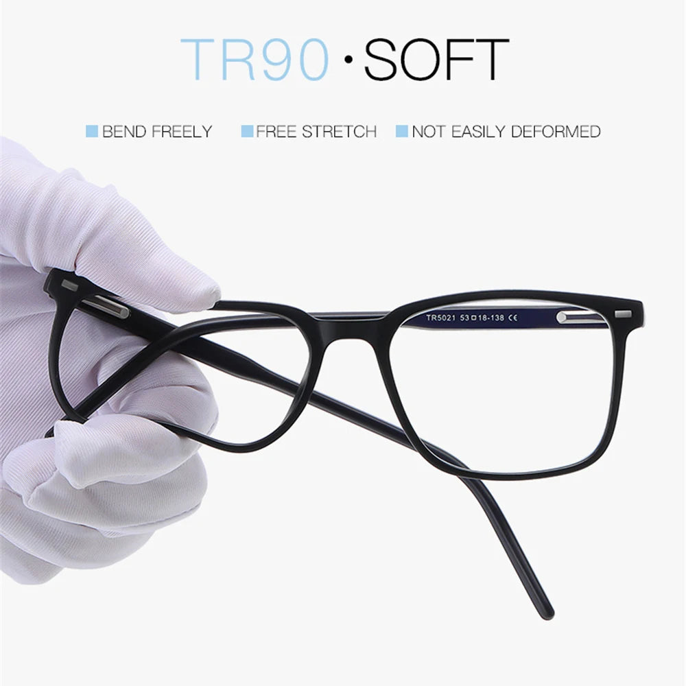 2025 Trending Blue Light Blocking Men's Glasses Gaming TR90 Matte Black Anti Ray Eyeglasses Computer Transparent Fashion Eyewear