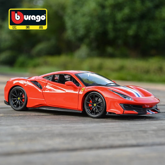 Bburago 1:24 Scale Ferrari 488 PISTA STRADALE Alloy Luxury Vehicle Diecast Cars Model Toy Collection Gift