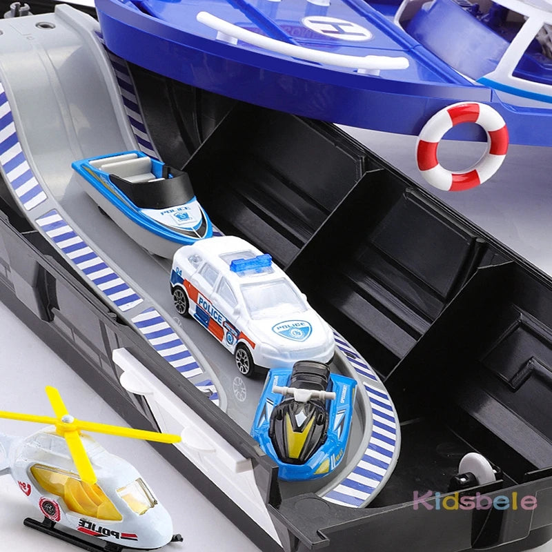 Kids Toys Simulation Track Inertia Boat Diecasts & Toy Vehicles Music Story Light Toy Ship Model Toy Car Parking Boys Toys