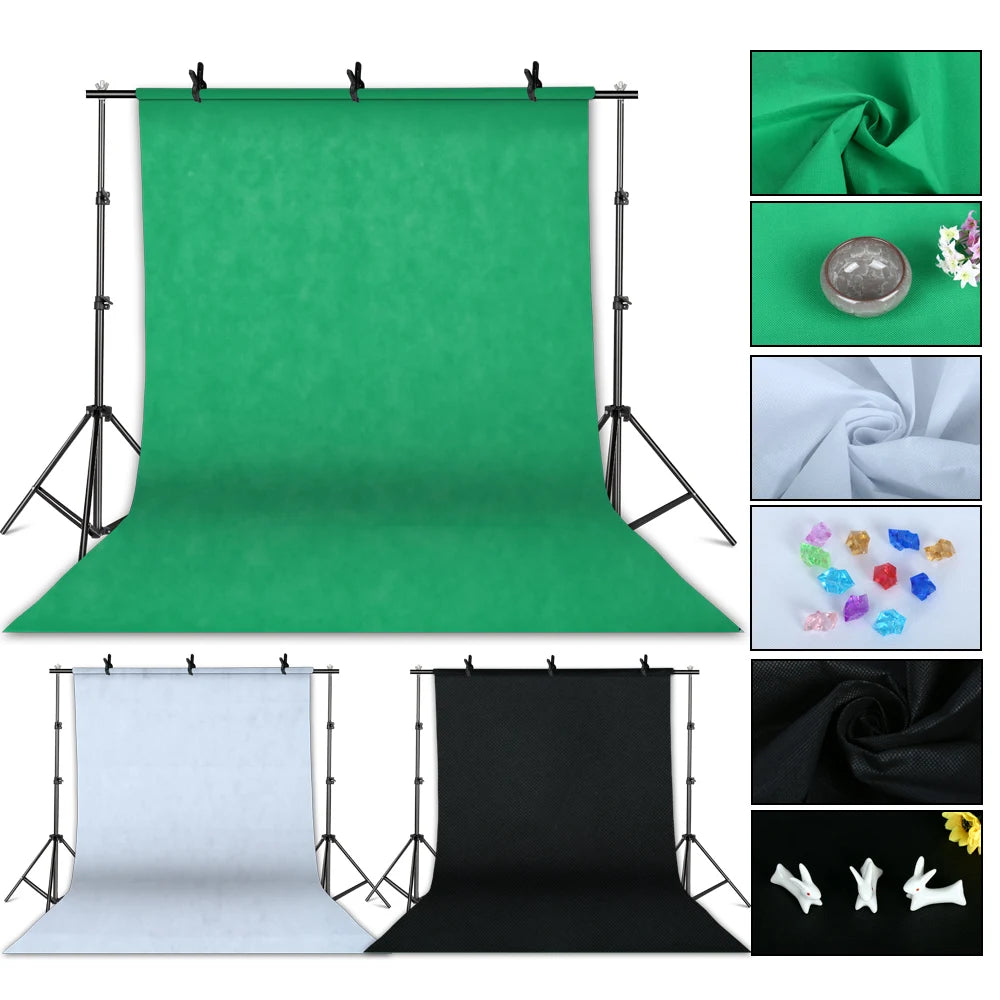 Photography Lighting Kit 2x3M Photo Background Backdrops Soft Umbrella Softbox Light Stand  Portable Bag For Photo Studio Shoot