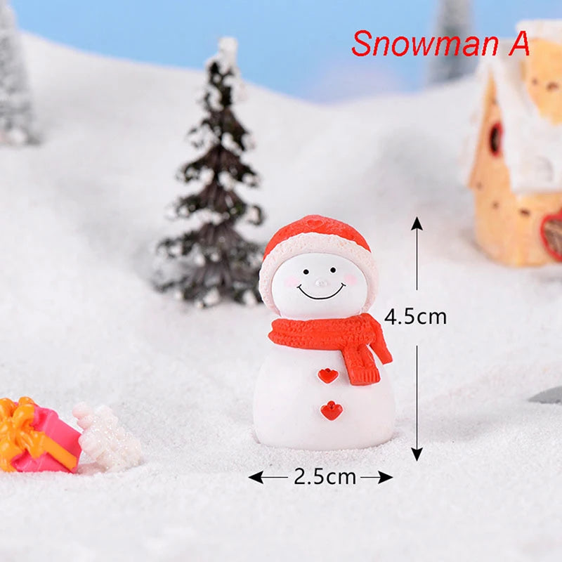 1Pair Sweety Lovers Couple Winter Couple DIY Mini Miniature Figurine Snowman Micro Landscape Garden Decor