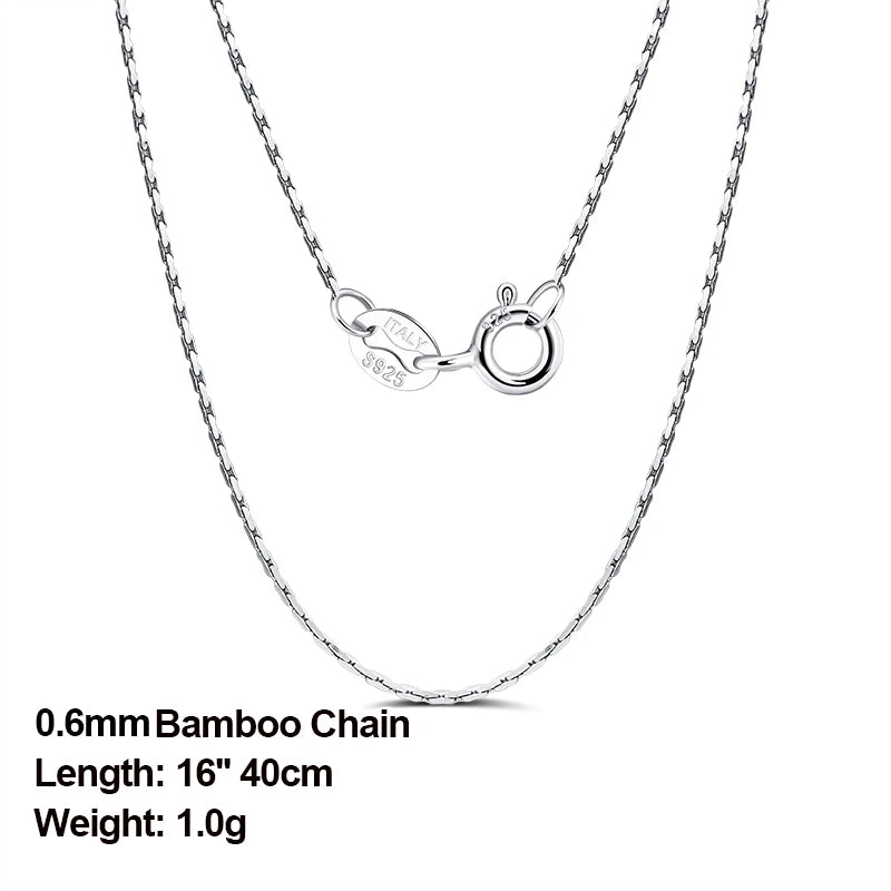 Rinntin 925 Sterling Silver Italian Handmade 1.2mm Chopin Chain Necklace for Women Fashion Simple Basic Neck Chain Jewelry SC53