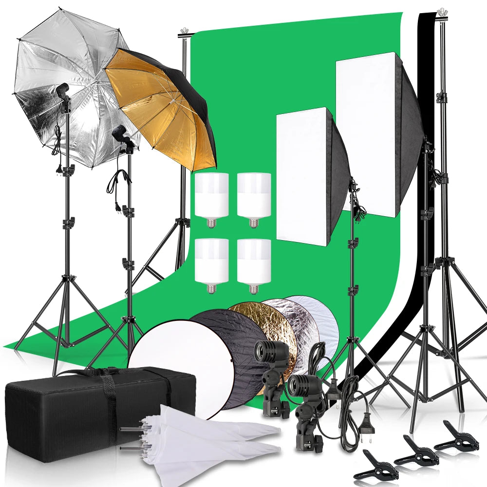 2.6X3M Photography Kit Photo Studio Softbox With Backdrops Tripod Non-Woven Fabric Suitable For Photos Home Photo Graphy