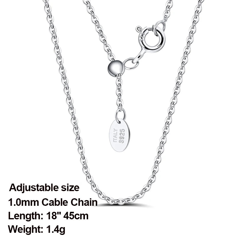 Rinntin 925 Sterling Silver Italian Handmade 1.2mm Chopin Chain Necklace for Women Fashion Simple Basic Neck Chain Jewelry SC53