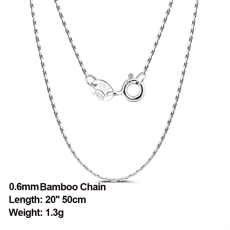 Rinntin 925 Sterling Silver Italian Handmade 1.2mm Chopin Chain Necklace for Women Fashion Simple Basic Neck Chain Jewelry SC53