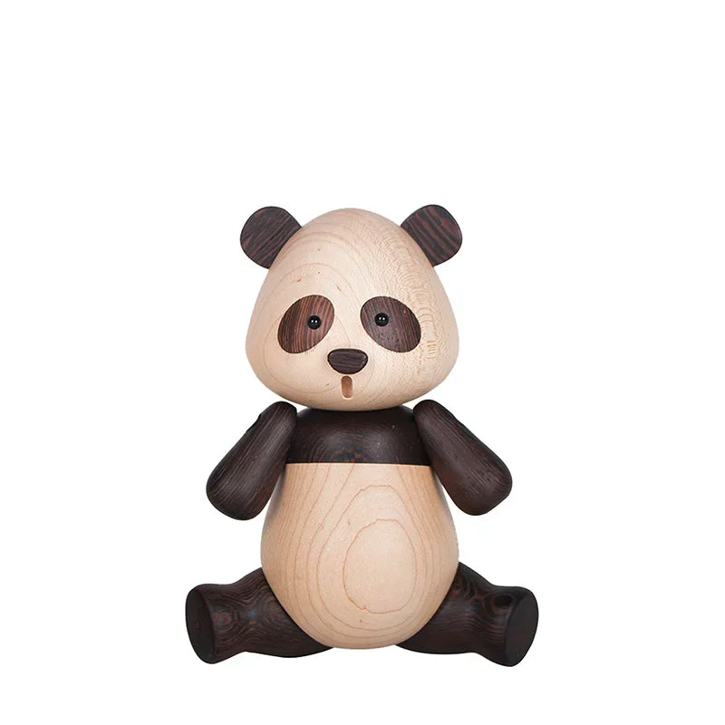 Resin Panda Animal Accessories Creative Handicraft Wooden Toys Office Desktop Miniatures Christmas Figurine Gift Home Decoration