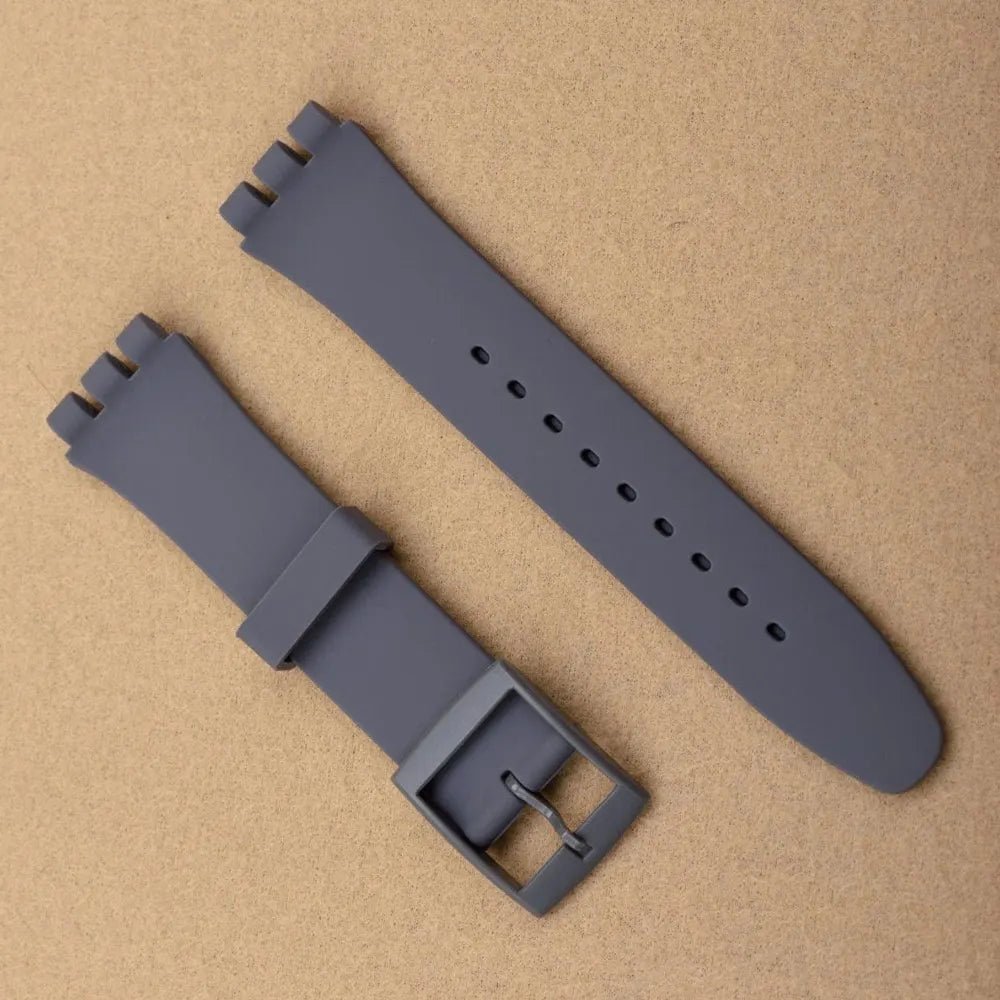 Watch accessories For Swatch silicone strap buckle 17mm19mm rubber strap men's and women's sports strap 20mm watch band