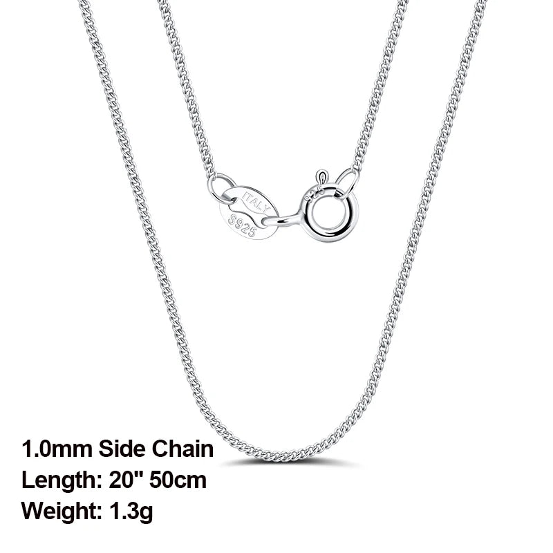 Rinntin 925 Sterling Silver Italian Handmade 1.2mm Chopin Chain Necklace for Women Fashion Simple Basic Neck Chain Jewelry SC53