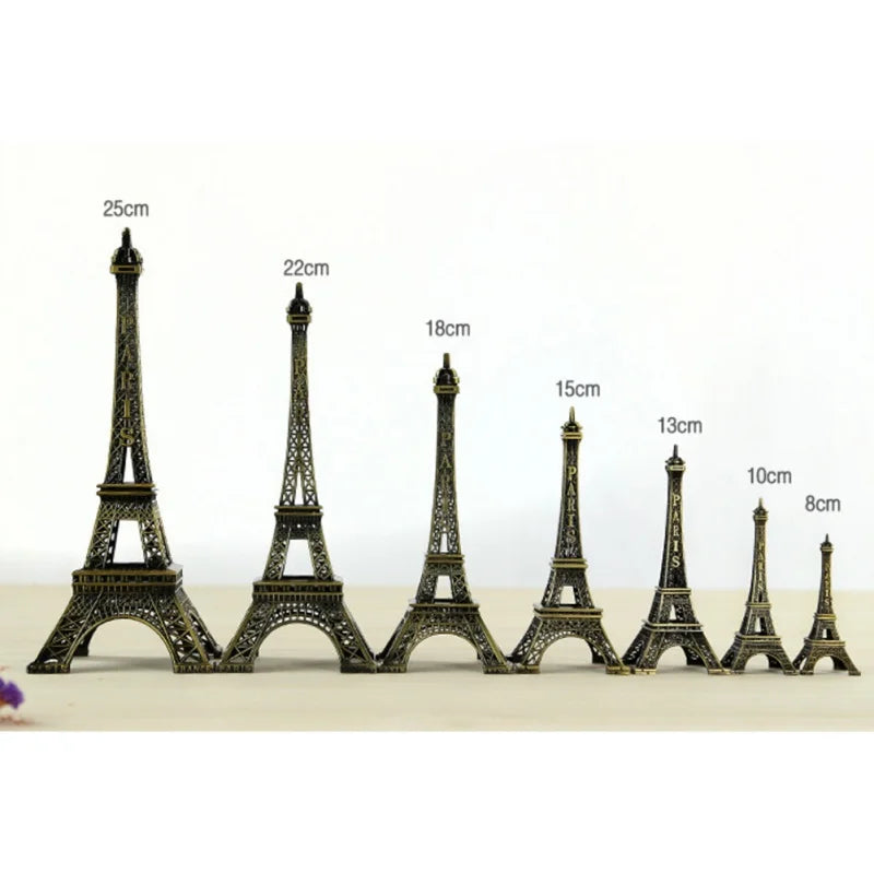 8/10/15/18/25cm Creative Gifts Metal Art Crafts Paris Eiffel Tower Model Figurine Zinc Alloy Statue Travel Souvenir Home Decor