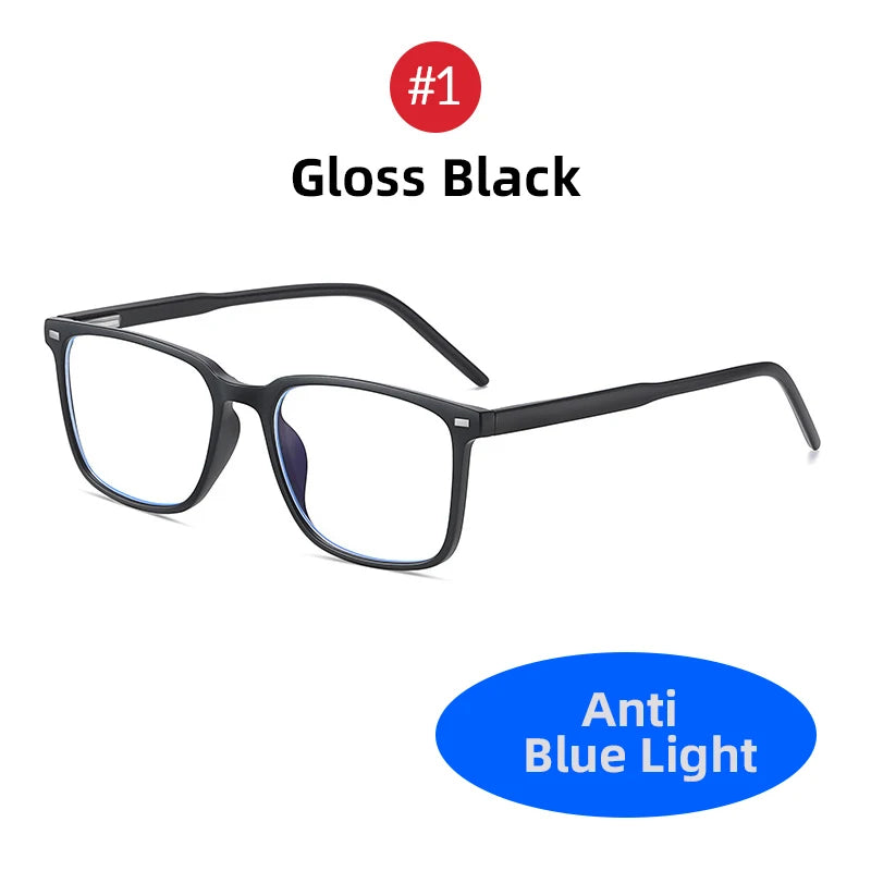 2025 Trending Blue Light Blocking Men's Glasses Gaming TR90 Matte Black Anti Ray Eyeglasses Computer Transparent Fashion Eyewear