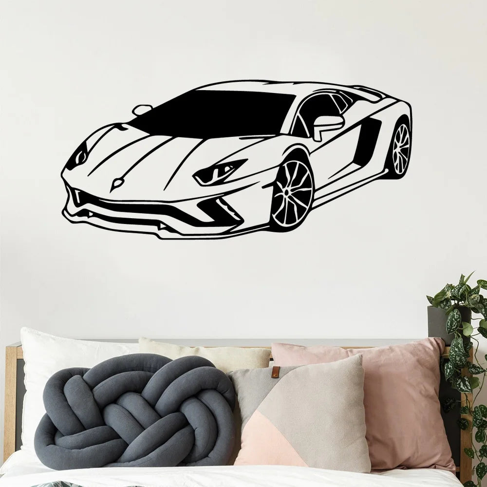 Modern Stickers Sport Car Vinyl Wallpaper For Living Room decor Wall Sticker Bedroom Home Decor Wall decals Mural