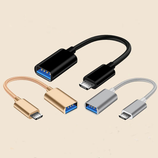 2 in 1 USB 3.0 OTG Adapter Cable for Samsung Nylon Braid Micro USB Type C Data Sync Adapter for Huawei for MacBook Type-C OTG