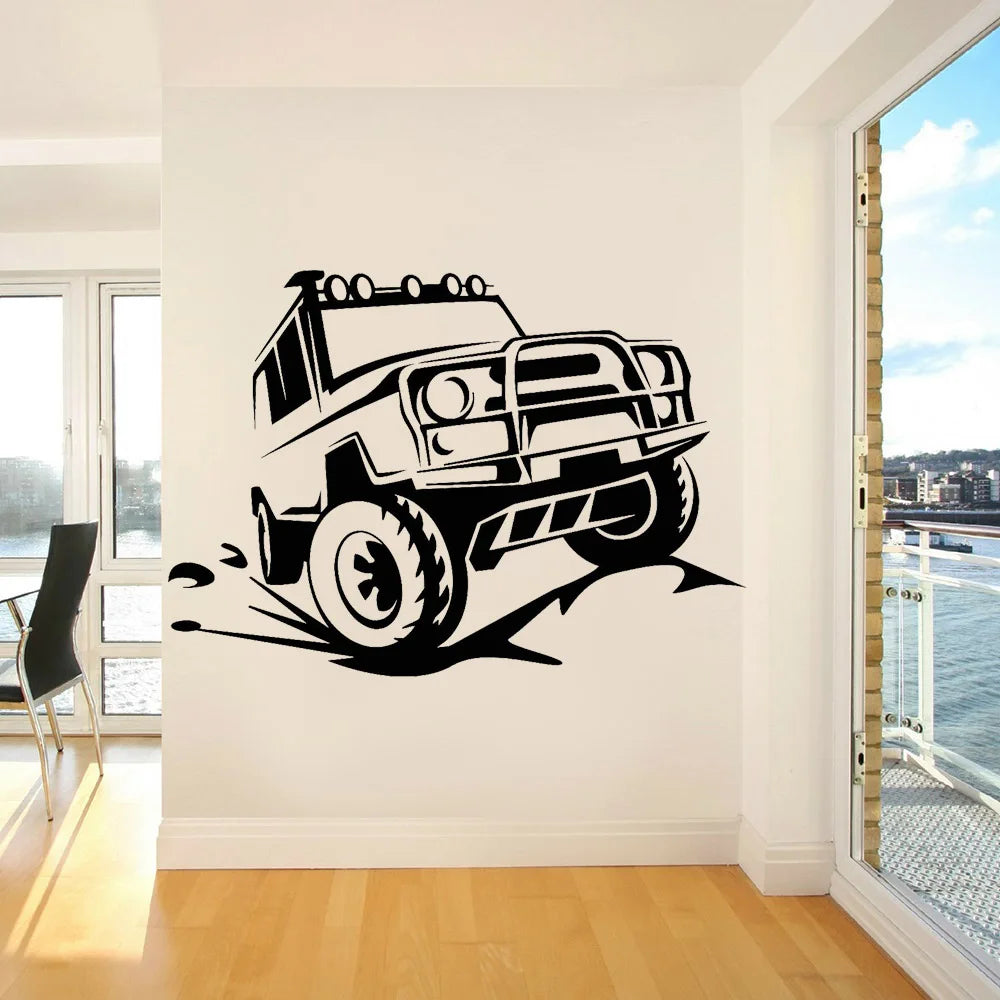 Offroader Wall Decal Garage Decor Big Machine Vinyl Wall Stickers Boys Children Bedroom Modern Home Decoration Murals Z226