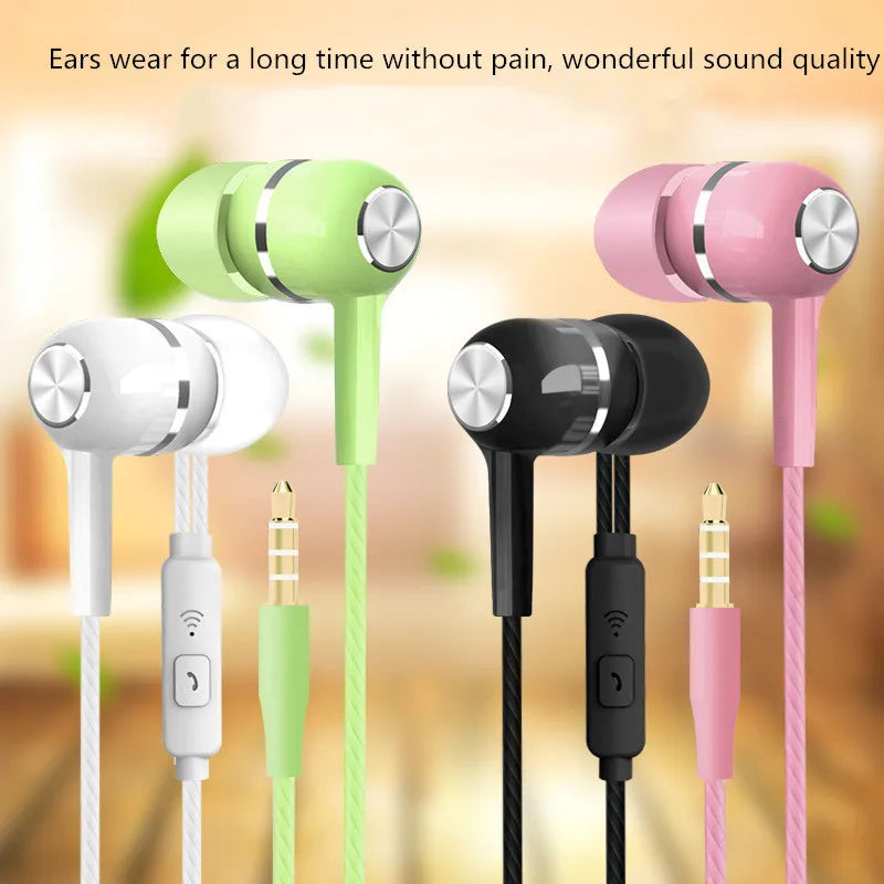 2024 New 3.5mm Wired In-earSuper Bass Crack Colorful Headset Earbud with Microphone Hands Free Sport Earphone For Android iPhone