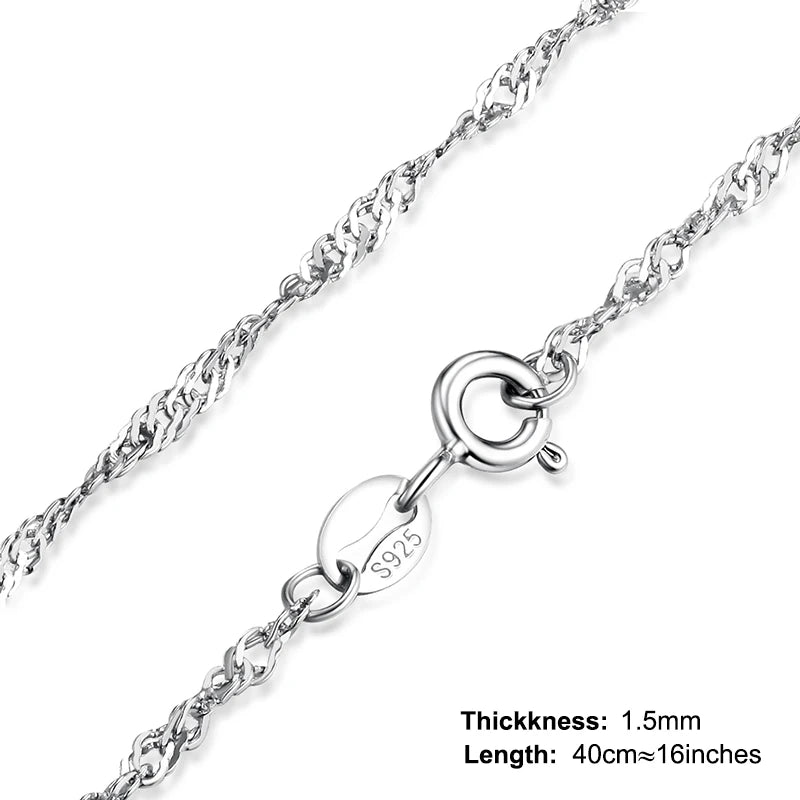 JewelryPalace Genuine 100% 925 Sterling Silver Necklace Ingot Twisted Trace Belcher Snake Bar Singapore Box Chain Necklace Women