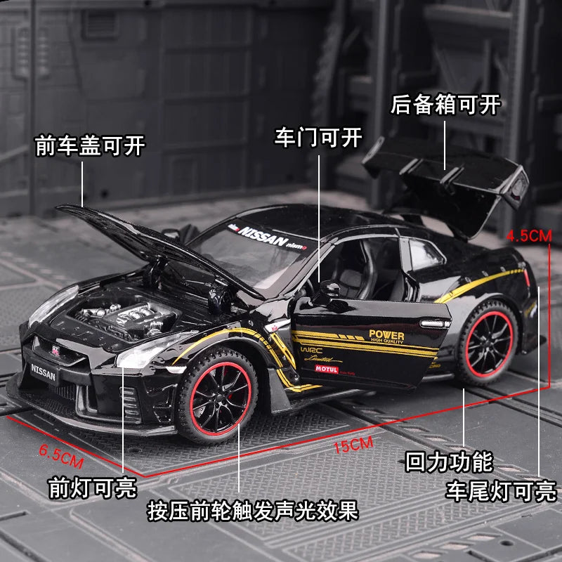 1:32 NISSAN GTR GT-R R35 R34 Supercar Alloy Car Model Diecasts & Toy Vehicles Toy Cars Kid Toys For Children Gifts Boy Toy