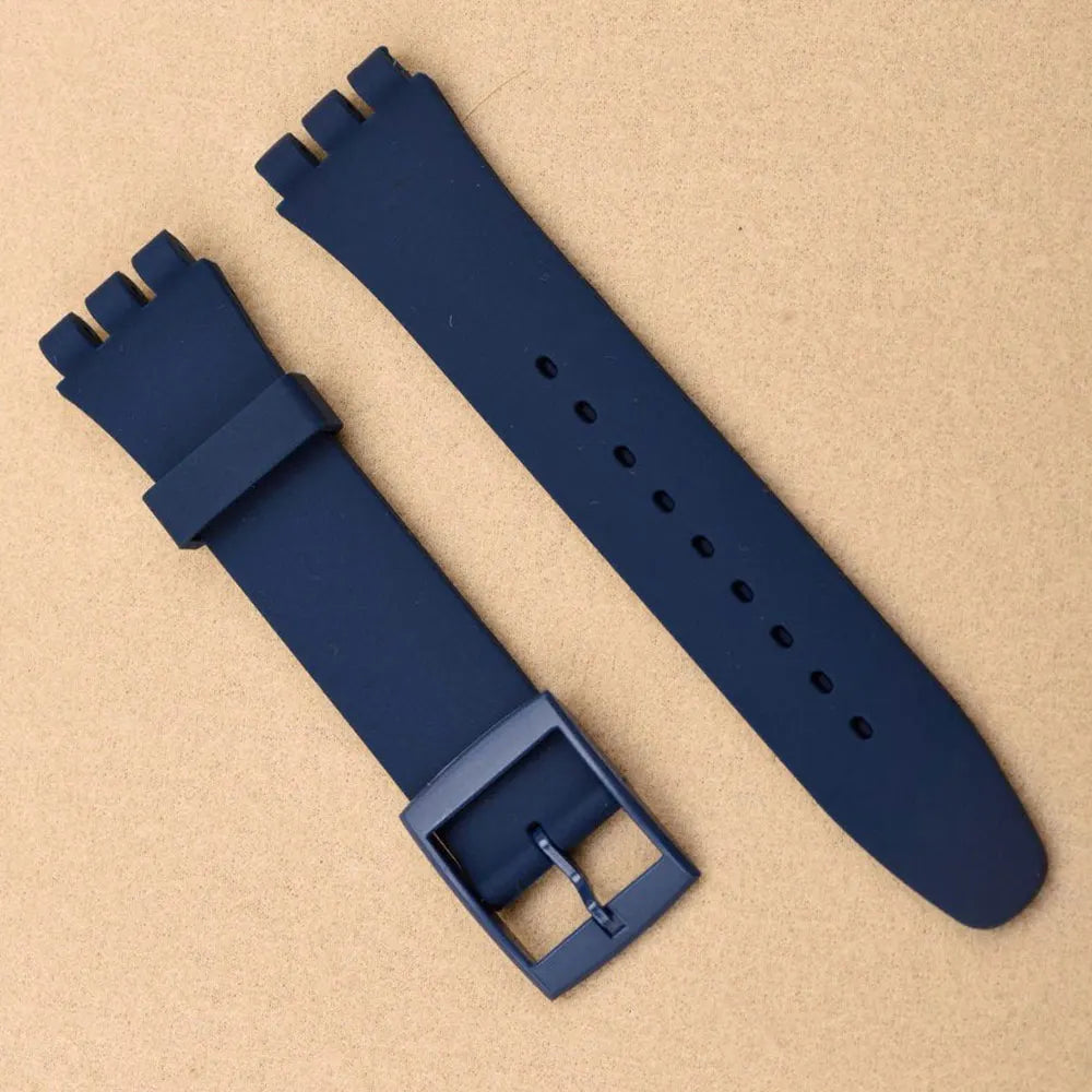 Watch accessories For Swatch silicone strap buckle 17mm19mm rubber strap men's and women's sports strap 20mm watch band