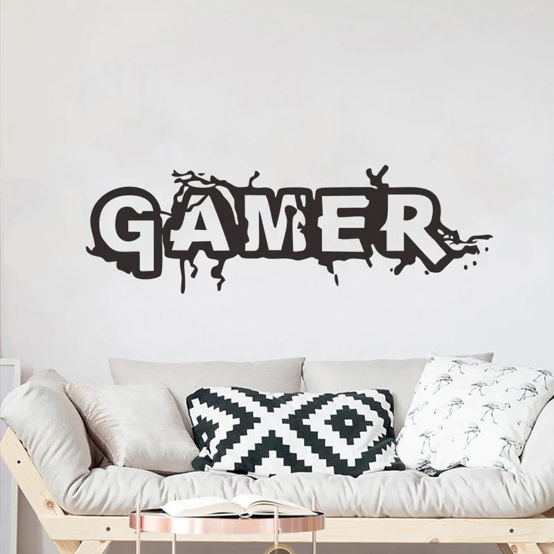 Gamer Crack Pattern Wall Sticker Living Room For Kids Rooms Bedroom Background Home Decoration Stickers Mural Decals Wallpaper