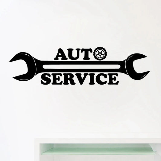 Auto Service Logo Vinyl Wall Sticker Decals Repair Car Station Sign Art Decals Mural Art Decor Garage Wall Window Decoration