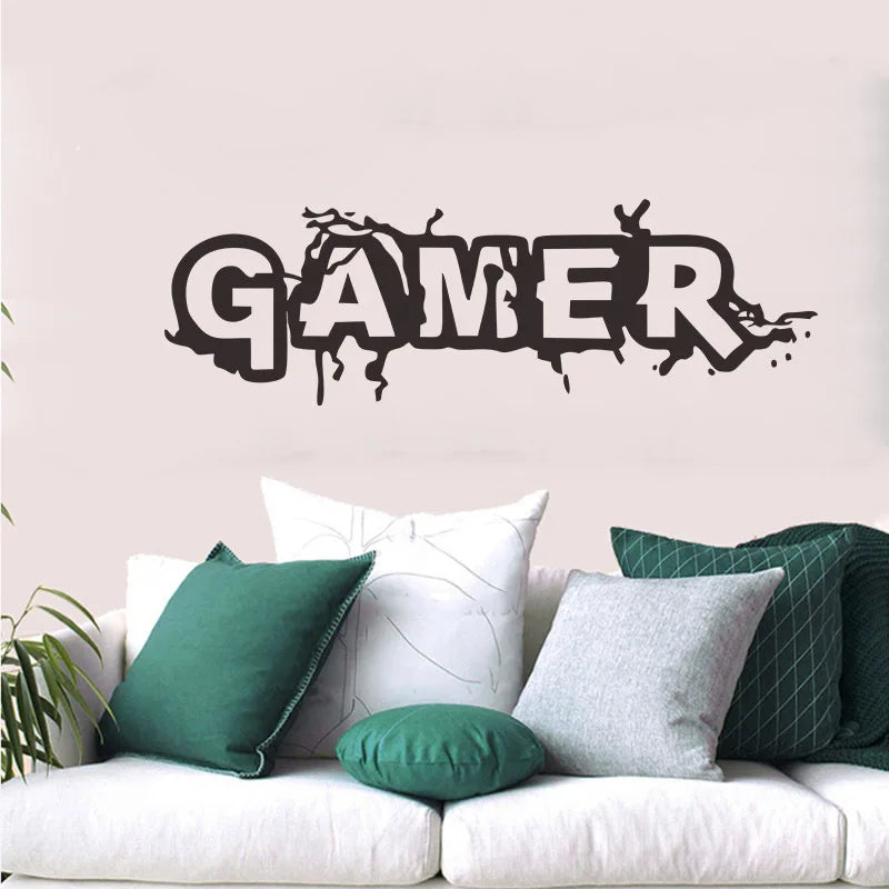 Gamer Crack Pattern Wall Sticker Living Room For Kids Rooms Bedroom Background Home Decoration Stickers Mural Decals Wallpaper