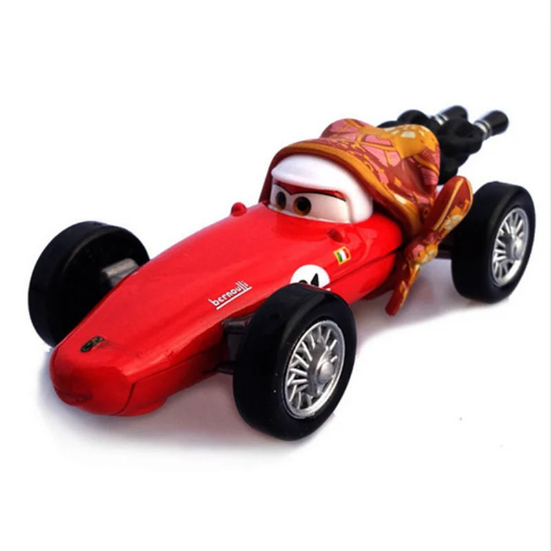 Disney Pixar Cars 3 Toys Lightning Mcqueen Race Div Fritter Miss Frank Collection 1:55 Diecast Metal Alloy Model Car Toy Gifts