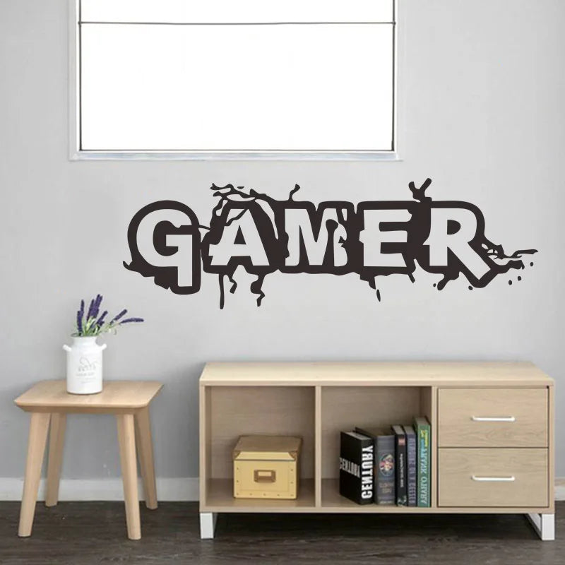 Gamer Crack Pattern Wall Sticker Living Room For Kids Rooms Bedroom Background Home Decoration Stickers Mural Decals Wallpaper