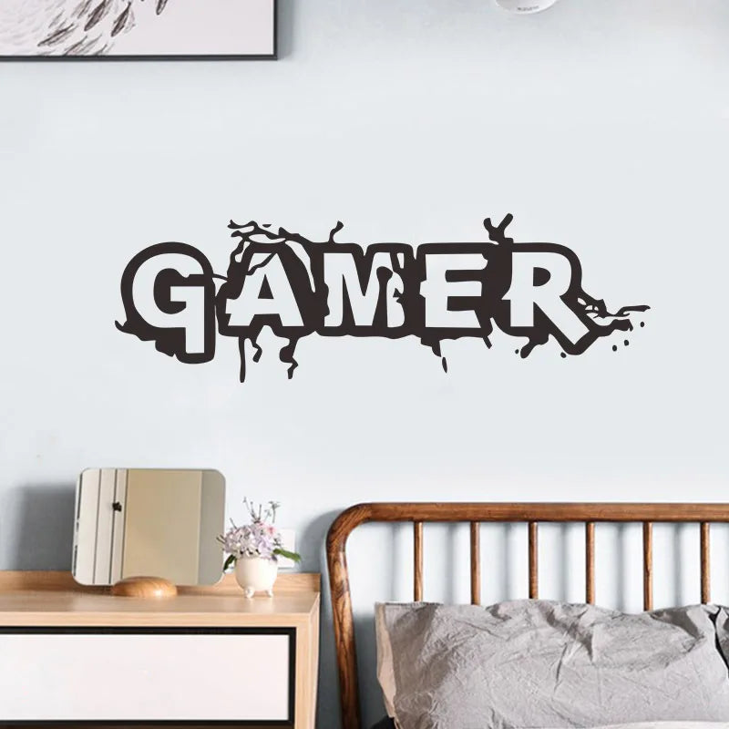 Gamer Crack Pattern Wall Sticker Living Room For Kids Rooms Bedroom Background Home Decoration Stickers Mural Decals Wallpaper