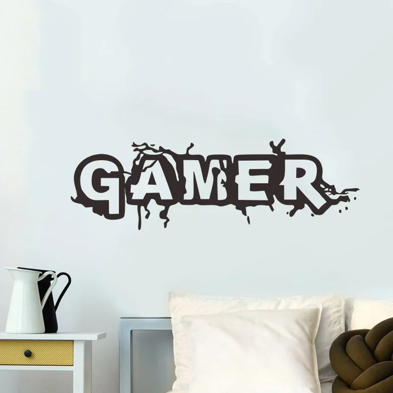 Gamer Crack Pattern Wall Sticker Living Room For Kids Rooms Bedroom Background Home Decoration Stickers Mural Decals Wallpaper