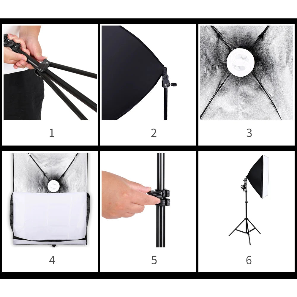 Photography Lighting Kit 2x3M Photo Background Backdrops Soft Umbrella Softbox Light Stand  Portable Bag For Photo Studio Shoot