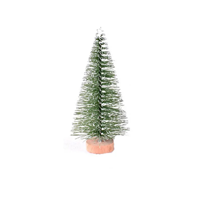 Mini Artificial Christmas Tree Figurine Sisal Silk Cedar Pine Tree Miniature Micro Landscape Fairy Garden New Year Decor 1 PIece