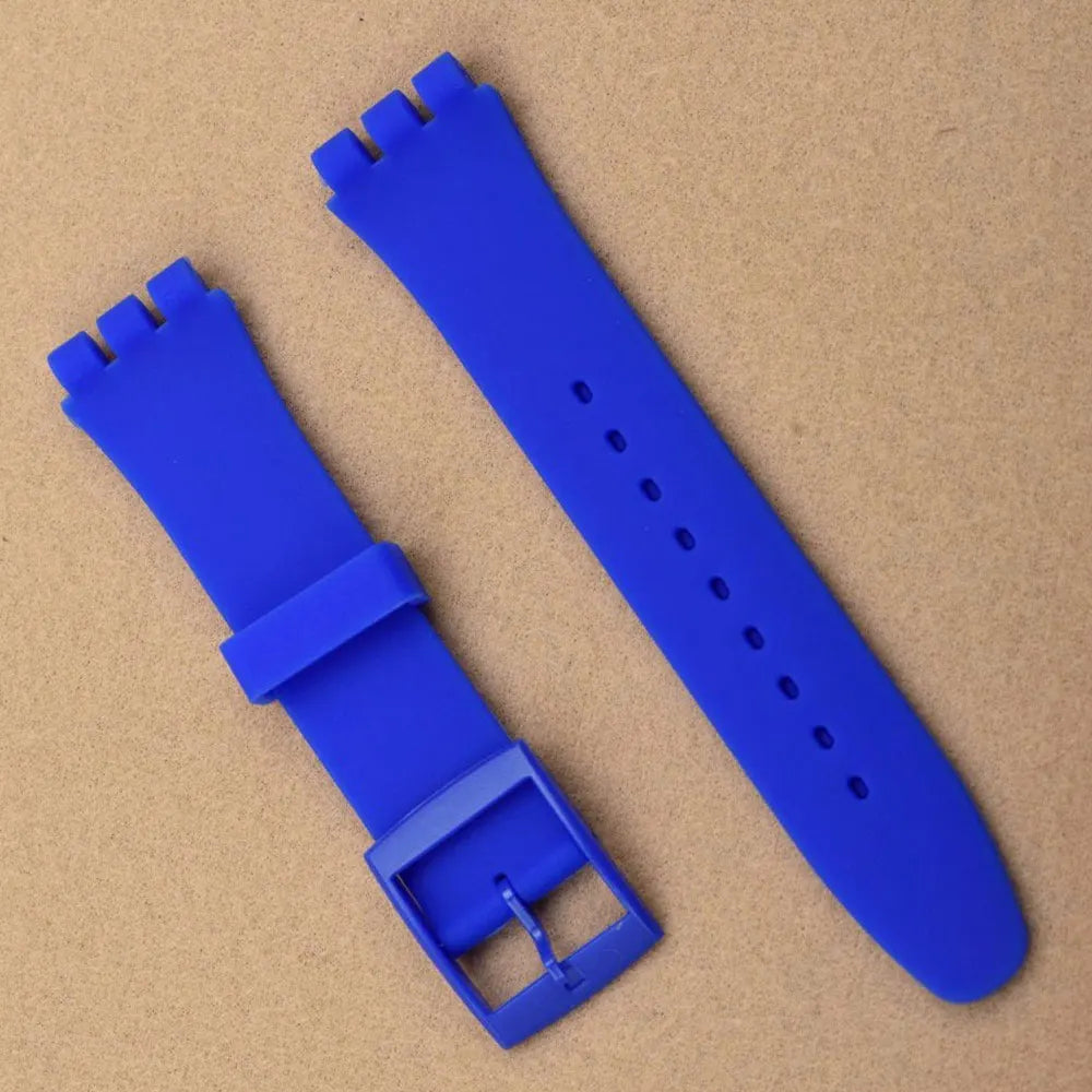 Watch accessories For Swatch silicone strap buckle 17mm19mm rubber strap men's and women's sports strap 20mm watch band