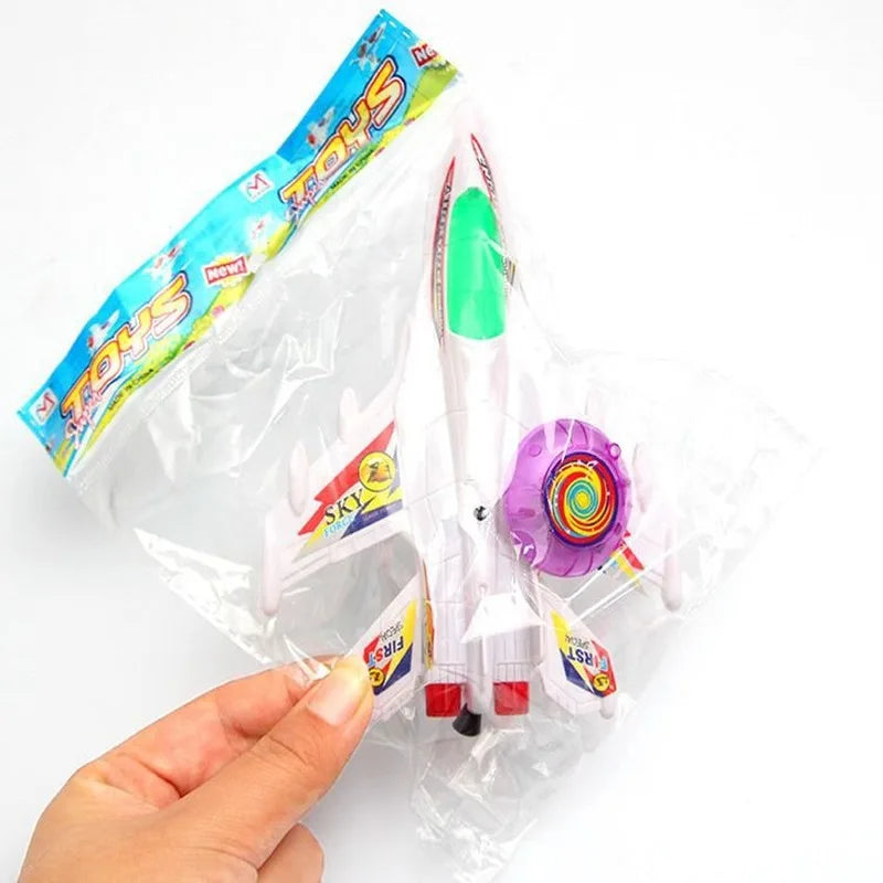 1Pcs Creative Flashing Rope Airplane Model Children Entertainment Vehicles Toys Fashion Classic Wind-up Toy