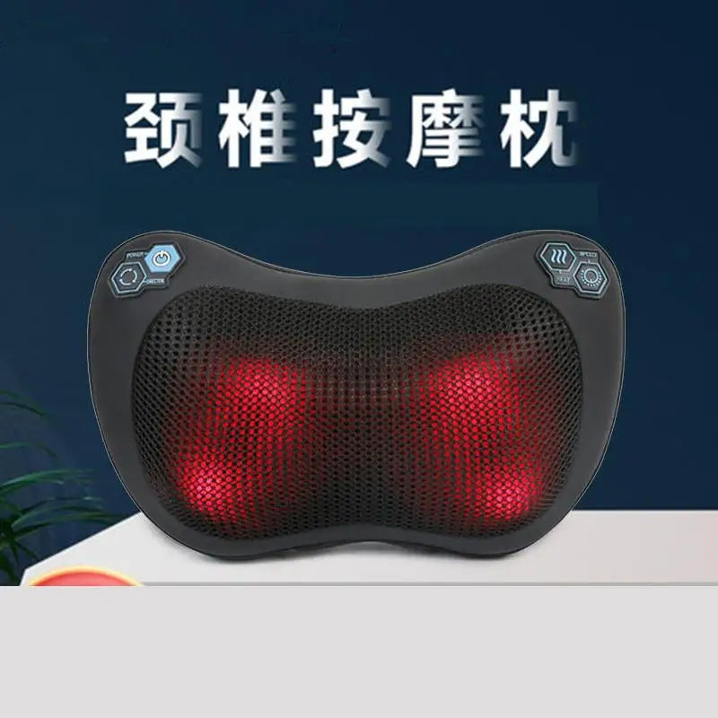 Neck massager kneading massage hot compress back and waist in-vehicle home small Cervical spine massage pillow