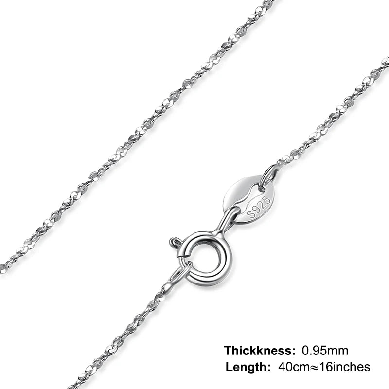 JewelryPalace Genuine 100% 925 Sterling Silver Necklace Ingot Twisted Trace Belcher Snake Bar Singapore Box Chain Necklace Women