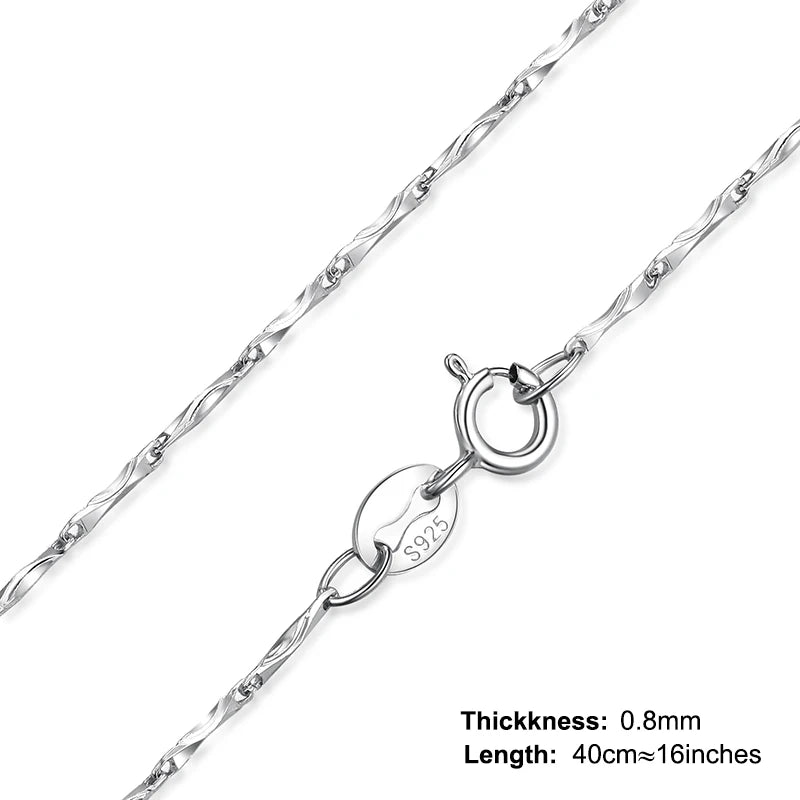 JewelryPalace Genuine 100% 925 Sterling Silver Necklace Ingot Twisted Trace Belcher Snake Bar Singapore Box Chain Necklace Women