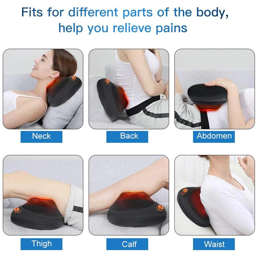 Back Massager With Heat, Neck Massager Deep Tissue, Massage Pillow For Shoulder, Lower Back, Calf, Full Body, Muscle Relieve