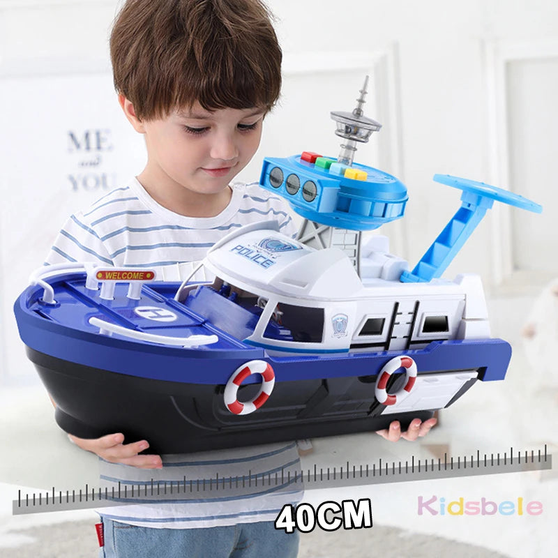 Kids Toys Simulation Track Inertia Boat Diecasts & Toy Vehicles Music Story Light Toy Ship Model Toy Car Parking Boys Toys