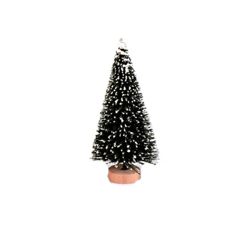 Mini Artificial Christmas Tree Figurine Sisal Silk Cedar Pine Tree Miniature Micro Landscape Fairy Garden New Year Decor 1 PIece