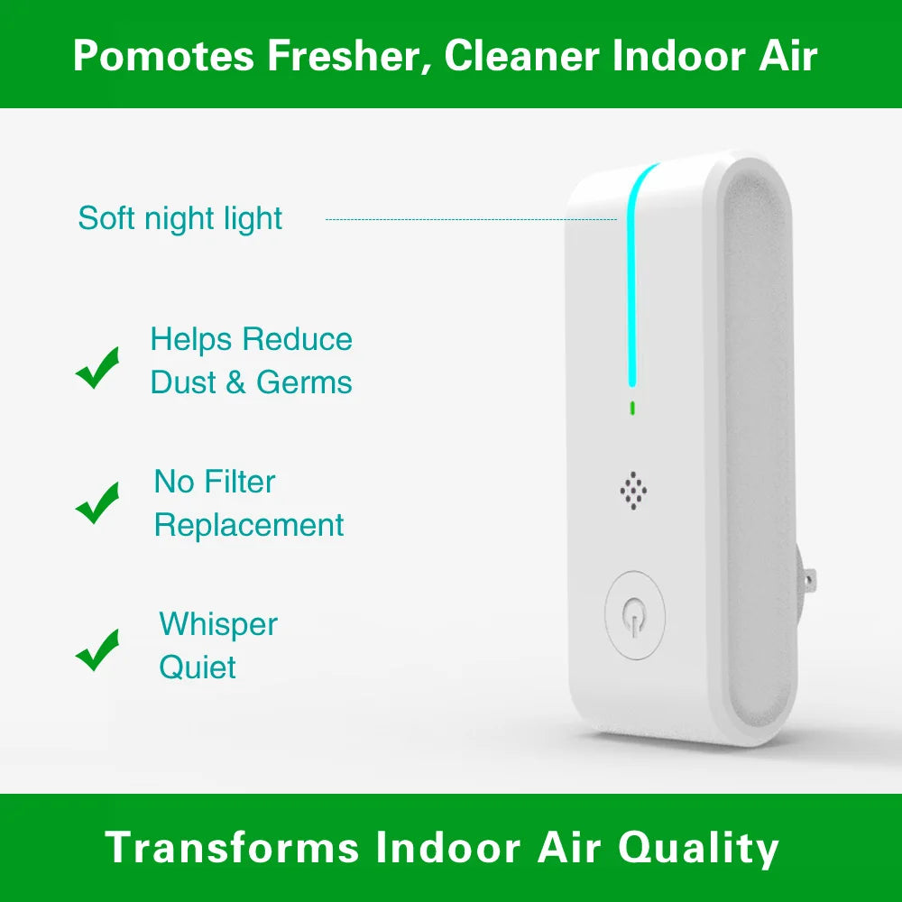 Household Negative Ion Air Purifier UV-c Sterilizer Anion Deodorizer Mute Remove Formaldehyde Odors Smoke Dust Portable Ionizer