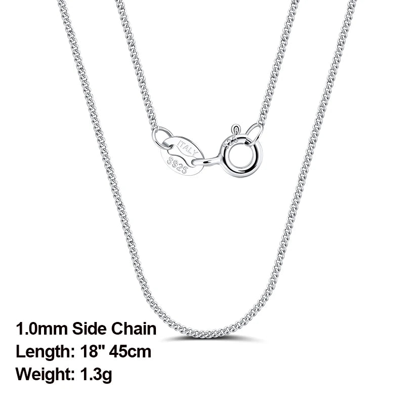 Rinntin 925 Sterling Silver Italian Handmade 1.2mm Chopin Chain Necklace for Women Fashion Simple Basic Neck Chain Jewelry SC53