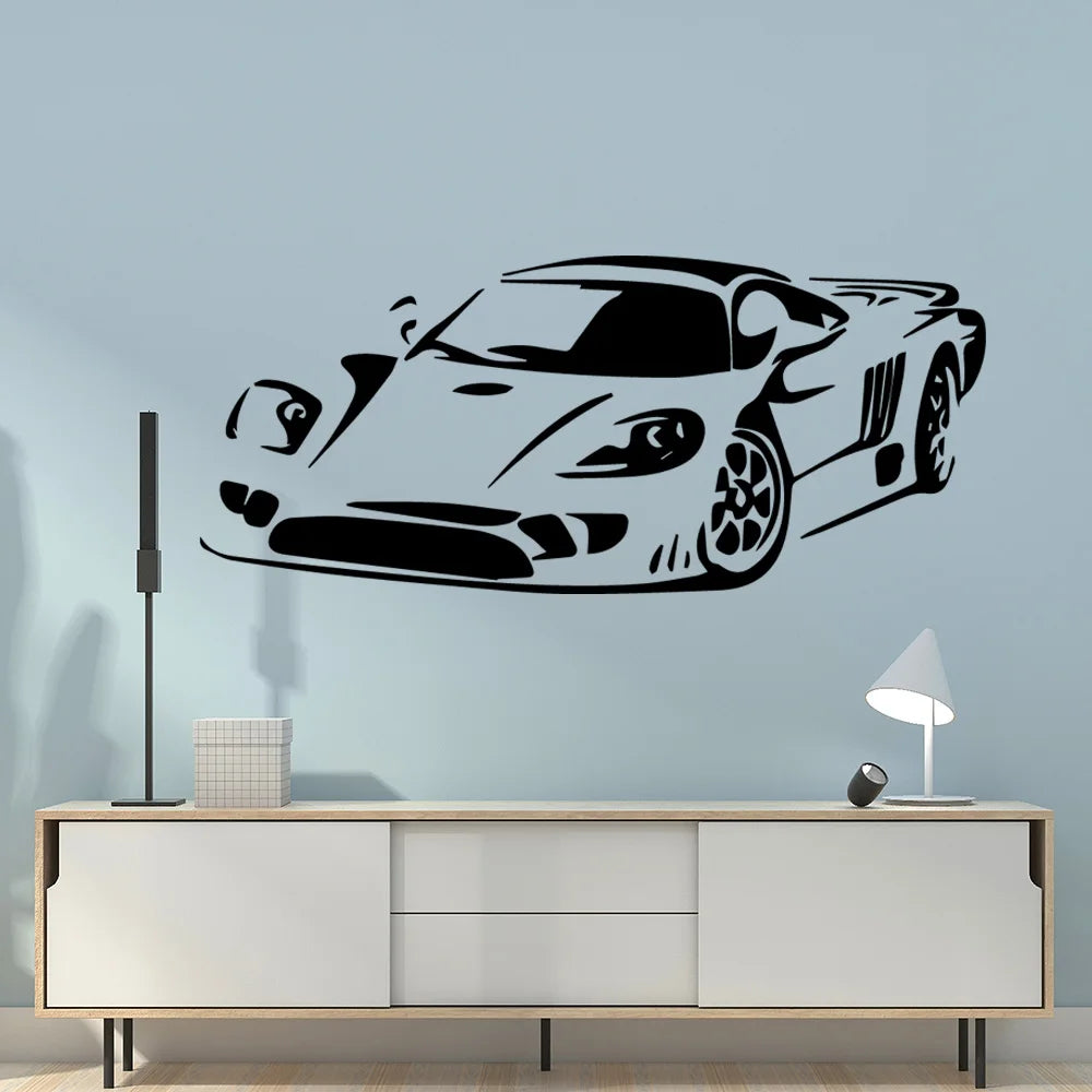 Modern Stickers Sport Car Vinyl Wallpaper For Living Room decor Wall Sticker Bedroom Home Decor Wall decals Mural