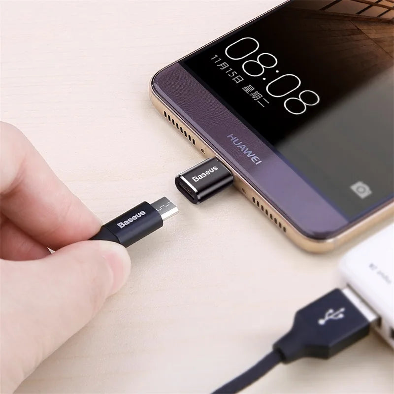 Baseus USB To Type C OTG Adapter USB USB-C Male To Micro USB Type-c Female Converter For Macbook Samsung S20 USBC OTG Connector