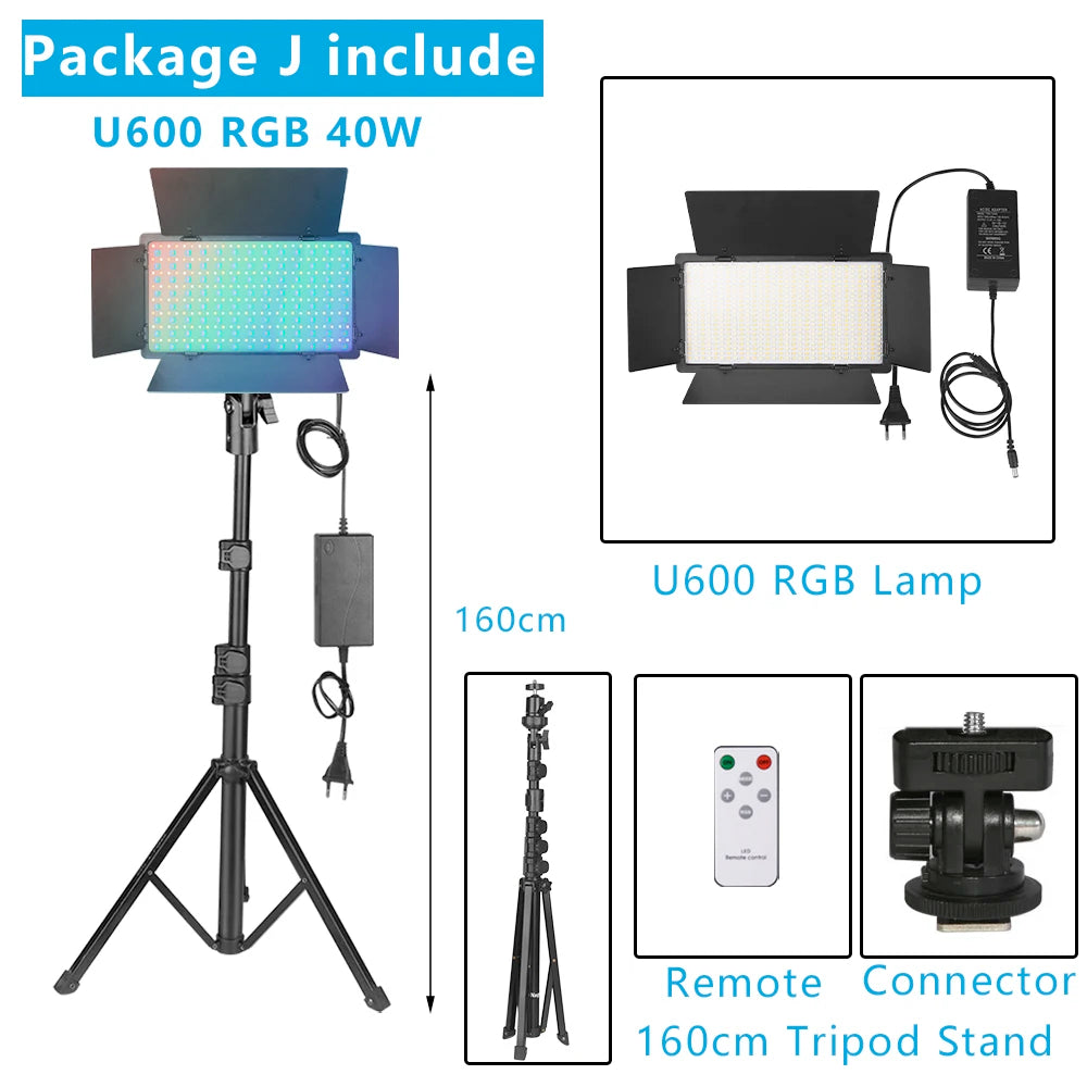 U800 RGB Photo Light LED Photo Studio Light Camera Phone Video Recroding RGB Panel Lamp LED Vdieo Light for YOUTUBE Tiktok LIVE