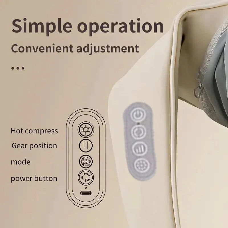 Multi-functional U-shaped Simulation Human Kneading Clip Massage Cape Cervical Spine Massager Shoulder & Back Massager