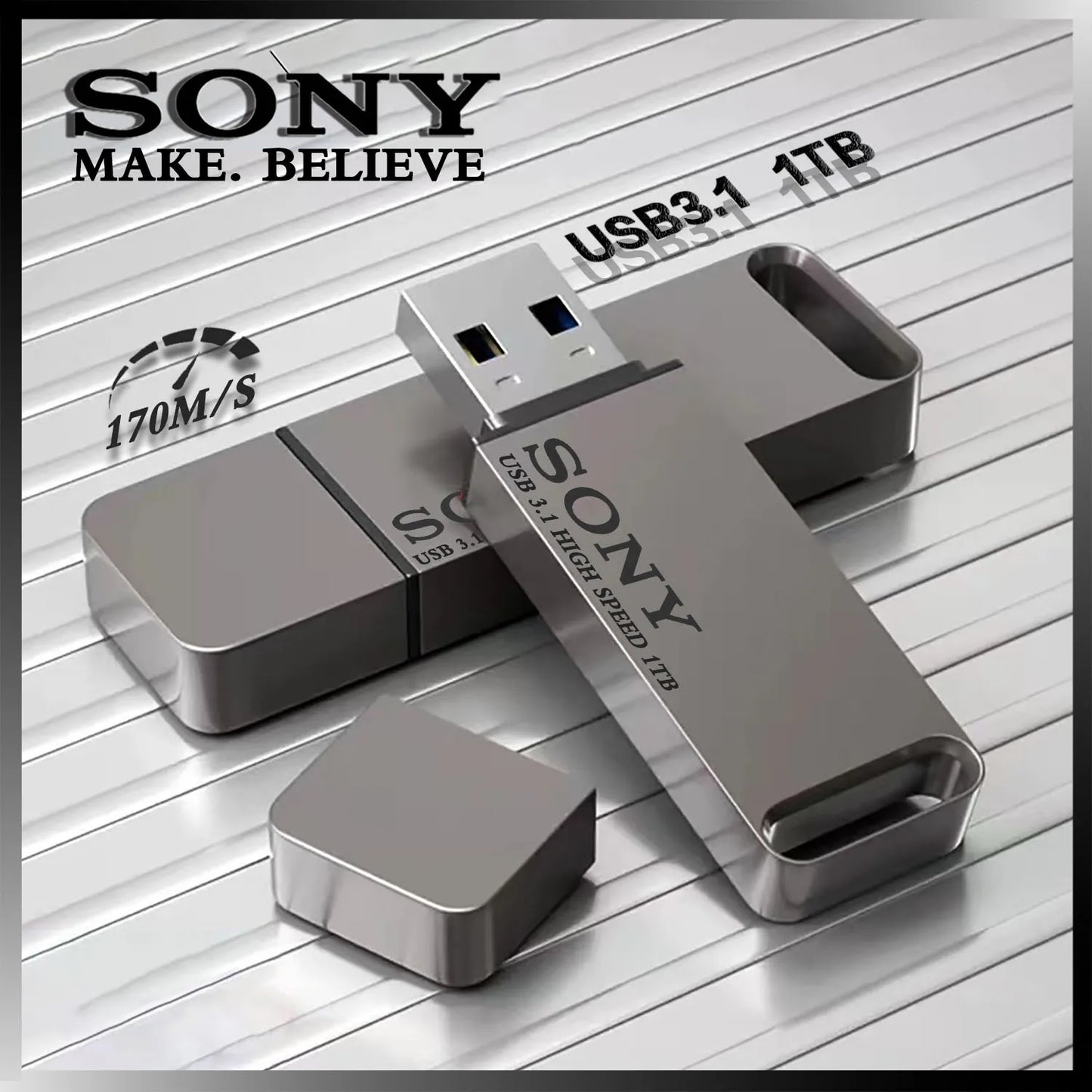 SONY High Speed PenDrive 2TB USB Flash Drive 1TB Metal Pendrive 512GB 256GB Portable Memoria USB Stick For Xiaomi Phone