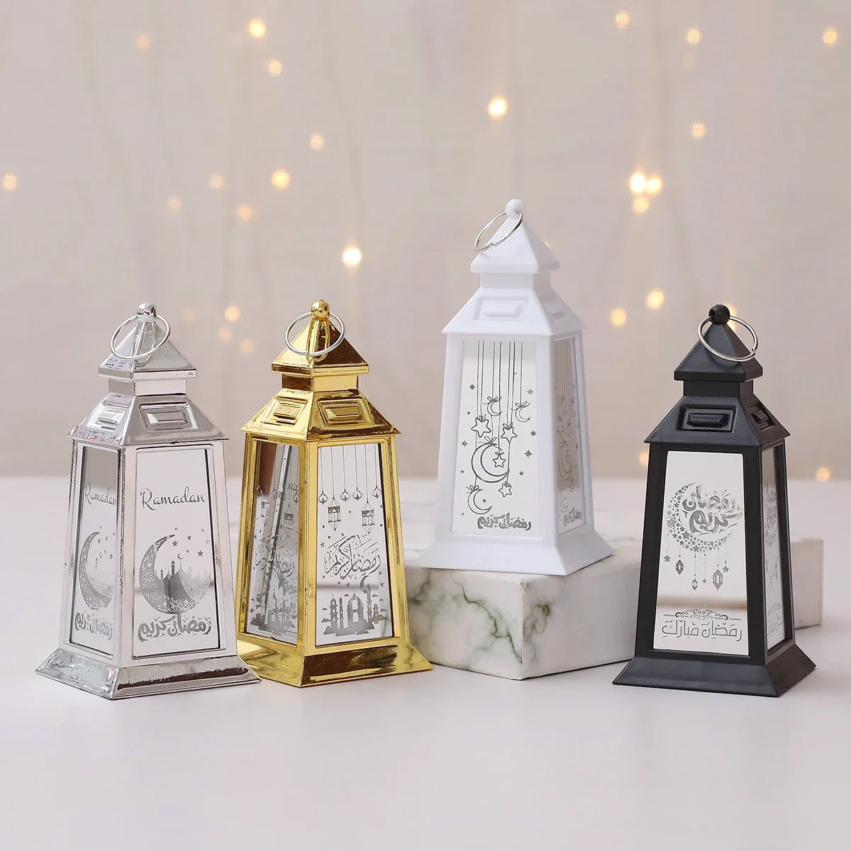 Starry Moon Candle Wind Lamp Ramadan Decoration for Home Led Lantern Ornament Eid Mubarak Party Islamic Muslim Decors Supplies