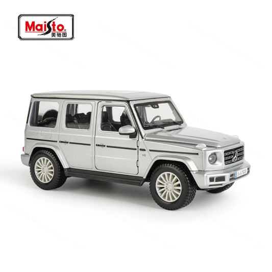 Maisto 1:24 2019 Mercedes-Benz G-Class G500 Silver Grey Static Die Cast Vehicles Collectible Model Car Toys