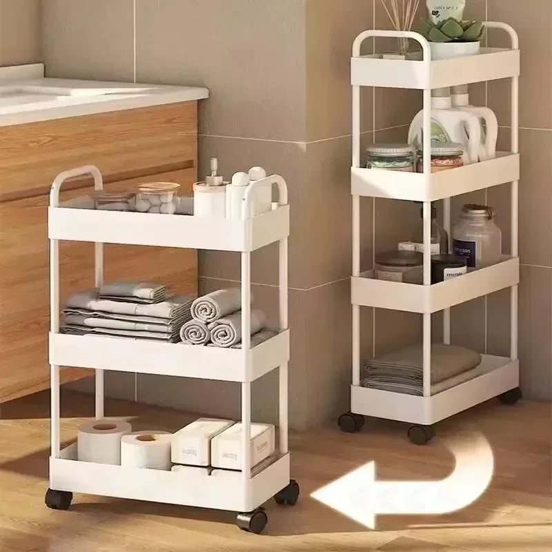 Multi-Layer Trolley Rack Kitchen Floor Bedroom Baby Snacks Mobile Bathroom Bathroom Storage Storage Rack