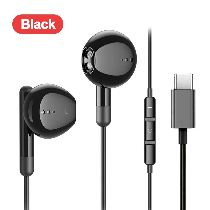 For Galaxy S24 Ultra Type C Earbud Wired Headphones With Mic DAC Chip 3.5mm Earphone S23 S22 S21 + Ultra note 20 10 Accessories